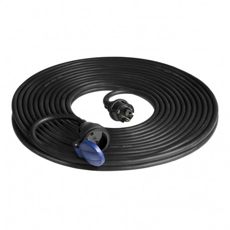 Przedłużacz warsztatowy bryzgoszczelny IP44, 1x2P+Z 20m,kabel gumowy olejoodporny H07RN-F 3x1,5mm?, 