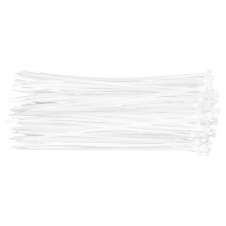 Opaski zaciskowe 2.5 x 200 mm, 100 tk., valged (5 tk.)