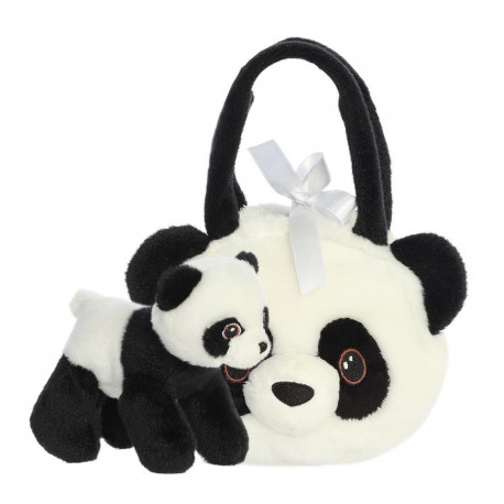 AURORA Fancy Pals plush toy panda in a bag, 20 cm