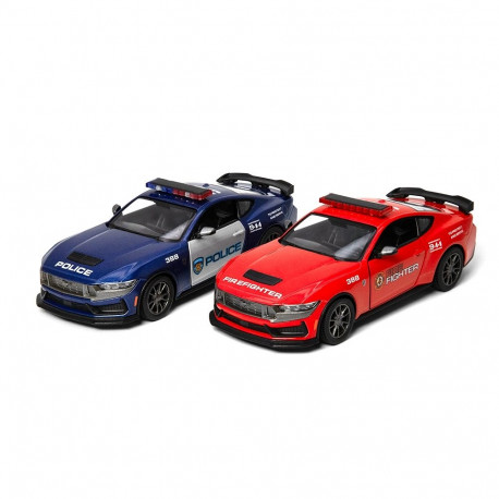 KINSMART Die-cast model 2024 Ford Mustang Dark Horse (Police/Firefighter), scale 1:38