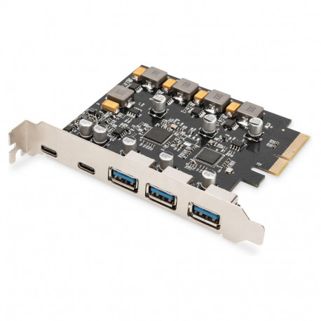 "DIGITUS PCIe Karte 2x USB-C + 3x USB A"
