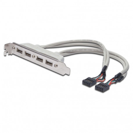 DIGITUS USB pesaplaadi kaabel, 4x Typ A-2x10pin IDC Bu/Bu 0.25m