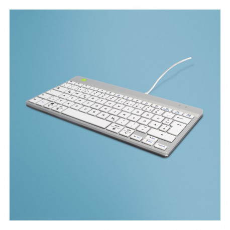 "R-Go Compact Break ergonomische Tastatur QWERTZ (DE), verkabelt, weiß"