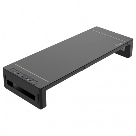 "Equip Monitortischerhöhung 4xUSB-A/USB-C/+ 25Kg schwarz"