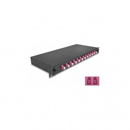 19" optiline jätkukarp 12 x LC Duplex OM4 1HE täiskomplektne