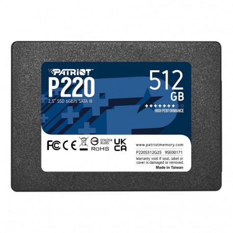 Patriot P220 512 GB must 2,5" SATA III 6 Gb/s