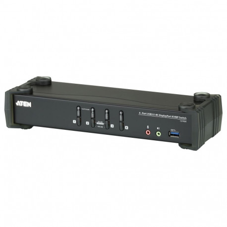 "KVM Desktop Switch 4-Port USB 3.1 Gen 1 4K DisplayPort 1.2 KVMP™ Switch with Audio (KVM cables incl