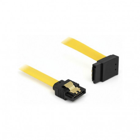 "Delock SATA 6 Gb/s Kabel gerade auf oben gewinkelt 70 cm gelb"