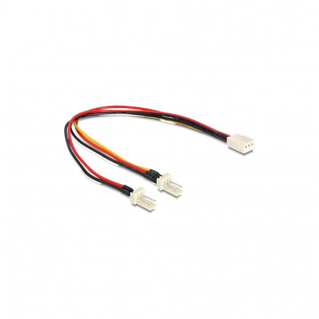 Sisemine Delock ventilaatori Y-kaabel 3-pin pesa > 2 x Molex 3-pin pistik 22cm