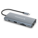 Conceptronic 10-1 hall dokkimisjaam USB-C->HDMI/2xUSB-C/3xUSB-A/+ 20cm