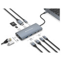 Conceptronic 10-1 hall dokkimisjaam USB-C->HDMI/2xUSB-C/3xUSB-A/+ 20cm