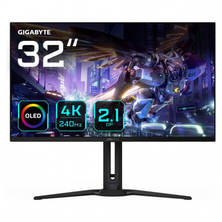 GIGABYTE AORUS FO32U2P 80,01cm 31,5-tolline OLED 3840x2160 UHD 240Hz 250cd/m2 2xHDMI 2.1 1xDP 2.1 1x