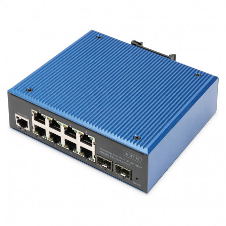Digitus 8+2P tööstuslik L2 hallatav Gigabit Ethernet kommutaator