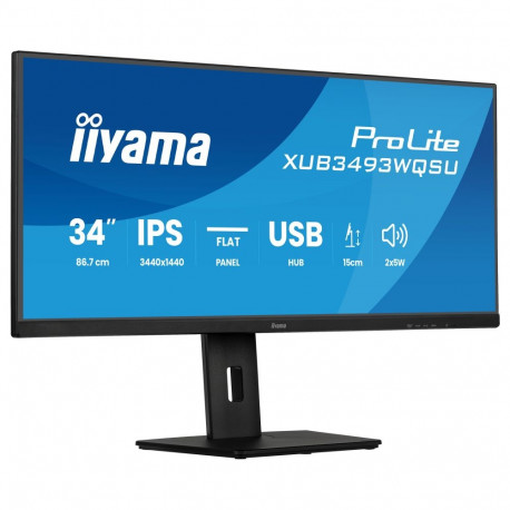 "IIYAMA XUB3493WQSU-B6 86,36cm 34Zoll UW IPS-panel 3440x1440 120Hz 21:9 400cdm 1000:1 1ms"