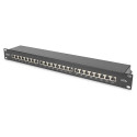 Digitus 1HE 24-port Cat6a varjestatud must patch-paneel