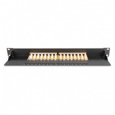 "DIGITUS Patchpanel 1HE 16-Port Cat6 geschirmt schwarz"