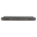 "DIGITUS Patchpanel 1HE 16-Port Cat6 geschirmt schwarz"