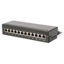 Digitus patterpaneel 1HE 12-Port Cat6A varjestatud must