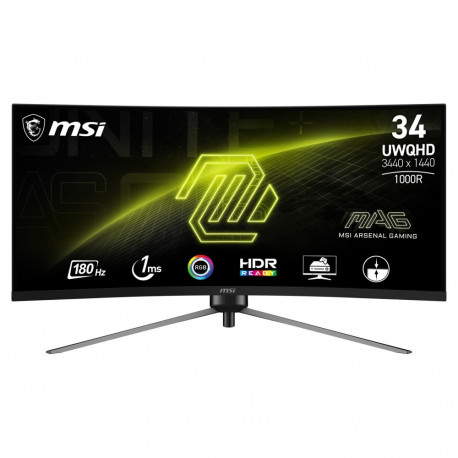 34" (86.4cm) TFT MSI MAG 345CQRDE UWQHD 180Hz nõgus jaemüügi versioon