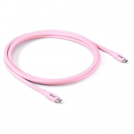 Club3D Lifestyle roosa USB-C kaabel PD 240W 20Gbps 2m St/St