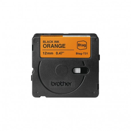 Brother BTAG-T31 | Black on Orange | Btag