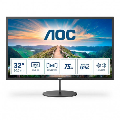 LCD Monitor|AOC|Q32V4|31.5"|Business|Panel IPS|2560x1440|16:9|75Hz|Matte|4 ms|Speakers|Tilt|Colour B