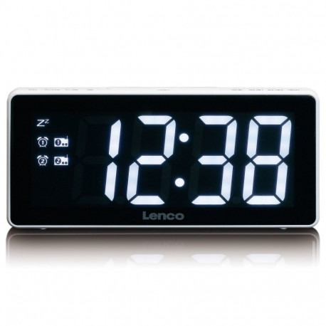 FM alarm clock radio with night light Lenco, white