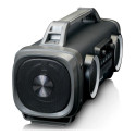 Splash proof bluetooth speaker FM radio USB and SD with light effects Lenco, black