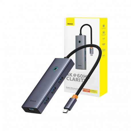 6in1 Hub Baseus  UltraJoy USB-C do HDMI4K@60Hz+4xUSB 3.0+PD (space grey)