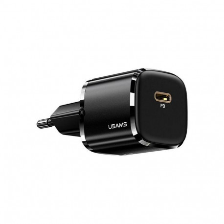 Usams võrgulaadija T34 US-CC118 mini 20W 1x USB-C PD3.0 kiirlaadija iPhone 11 12 13, must