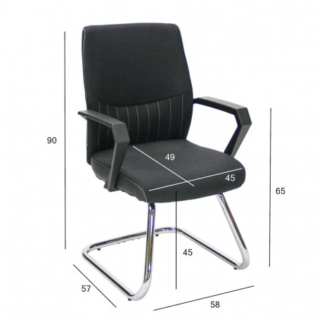 Klienditool ANGELO 58x57xH90cm, must