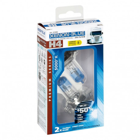 Pirn halogen 2tk Blue+50% H4 75/70W P43t