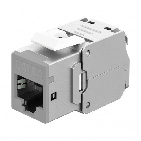 Goobay Keystone Module RJ45 CAT 6A, STP, Slim light grey