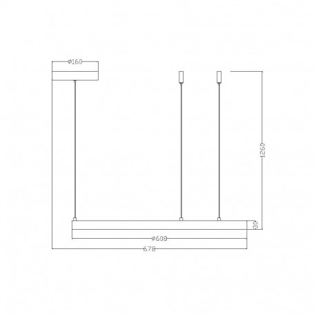 LED rippvalgusti MIDWAY 60cm, kuldne