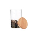 JAR STORAGE ROUND GLAS W BAMBO LID 0.7L