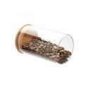 JAR STORAGE ROUND GLAS W BAMBO LID 0.7L