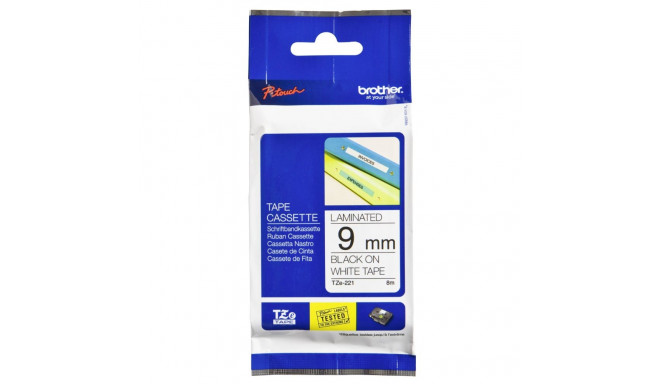 Brother labelling tape TZE-221 white/black   9 mm
