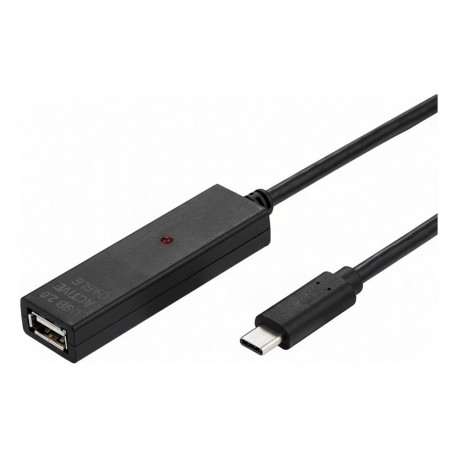 VALUE USB 2.0 aktiivne pikendusjuhe kordistiga, A-C, must, 10 m