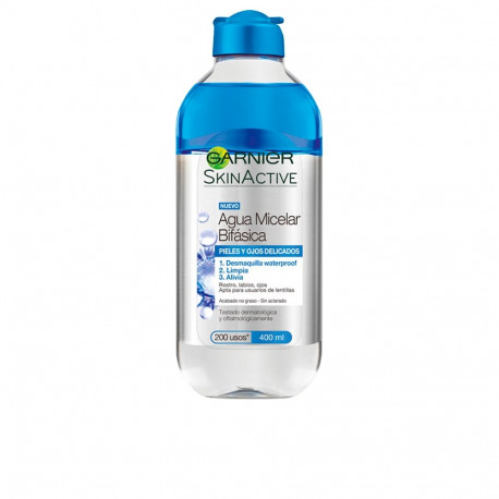 GARNIER SKINACTIVE agua micelar bifásica pieles y ojos delicados 400 ml