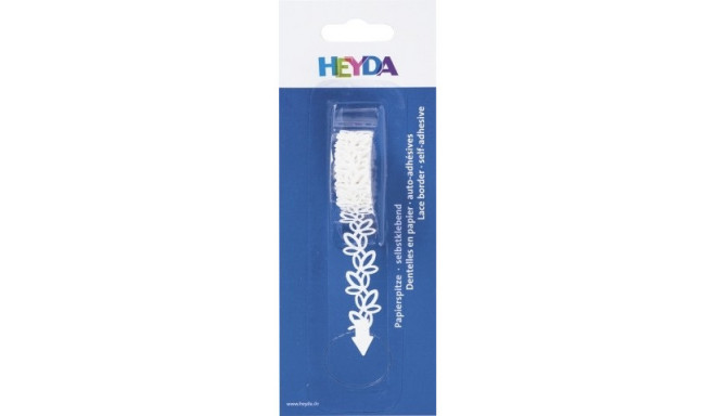 Heyda paper lace Leaves 14mmx200cm, white