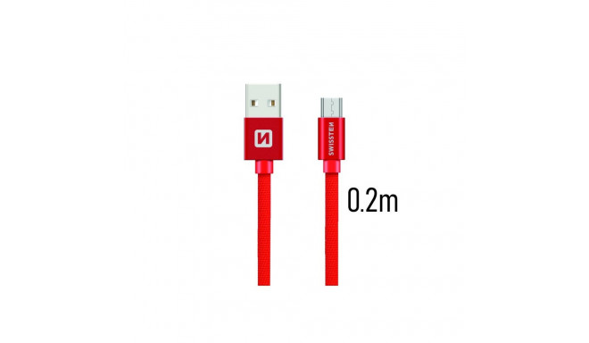 Swissten Textile Quick Charge Universal Micro USB Data and Charging Cable 0.2m