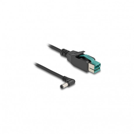 "Delock PoweredUSB Kabel Stecker 12 V zu DC 5,5 x 2,1 mm Stecker gewinkelt 1 m"
