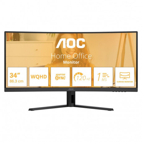 AOC nõgus monitor CU34B3E 86,3cm (34") 21:09 HDMI+DP, must