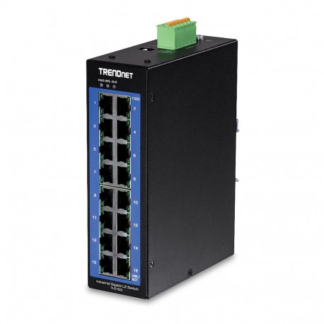 TRENDnet TI-G160i 16-pordiline tööstuslik DIN-liistule kinnitatav Gigabit L2 hallatav võrgulüliti