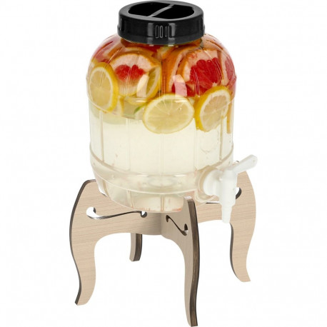 5 L shatterproof jar with tap and two-sided wooden stand BROWIN 602555 26x26x31.5 cm, 5.0 L