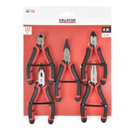 Kreator tangide komplekt KRTH62106, 5 tk, 105-130 mm, 125 mm, 5", 12 mm, libisemiskindlad käepidemed