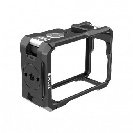 Metal protective case with a Puluz cold shoe mount for the DJI Osmo Action 6