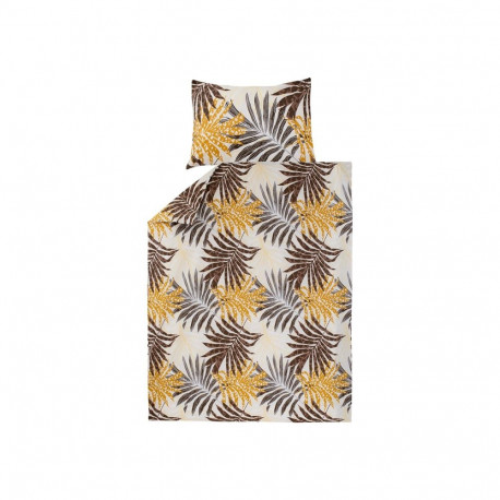 BED COV SET Abstract Leave COTT 140x200