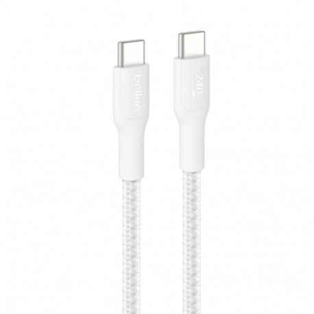 Belkin USB-C - USB-C kaabel CAB025hq3MWH 240W 3m punutud, valge
