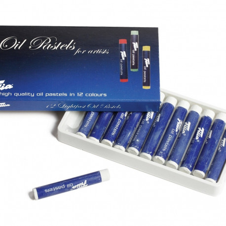 Õlipastell valge, 12 tk, 9 mm